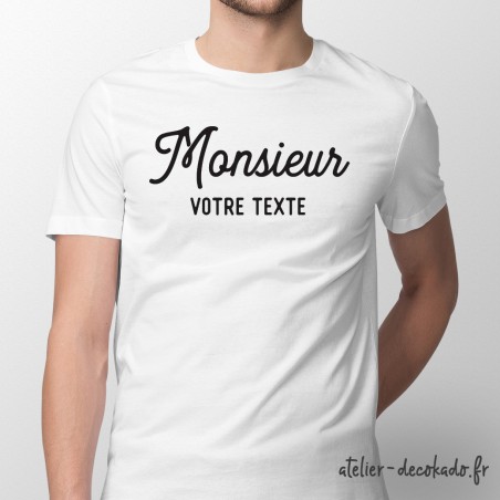 T-shirt Monsieur Personnalisé - couleur blanche