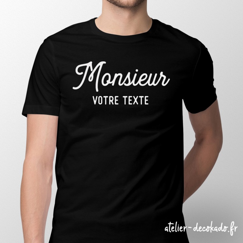T-shirt Monsieur Personnalisé - couleur noire