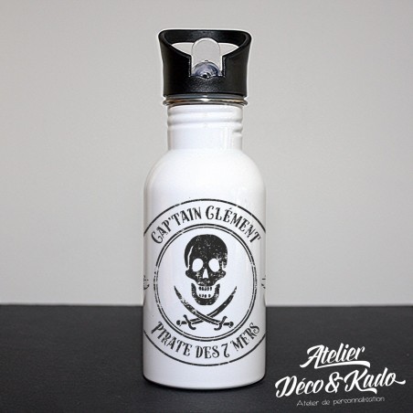La gourde personnalisée du capitaine des pirates en acier inoxydable
